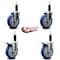 Service Caster 5'' Blue Poly Swivel 1-1/8'' Expanding Stem Caster Set 2 Total Lock Brakes, 4PK SCC-EXTTL20S514-PPUB-BLUE-2-S-2-118 - alternate 3